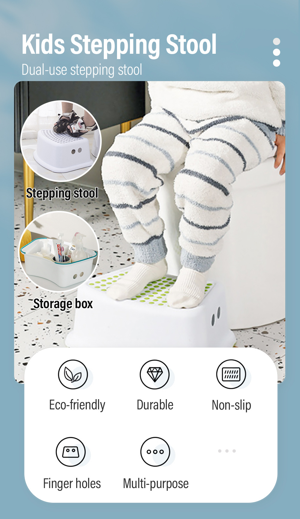 Kids Stepping Stool Durable Non-Slip-1
